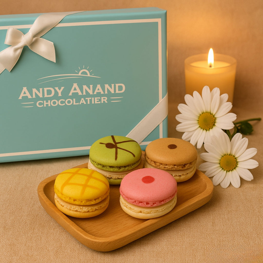 Andy Anand French Macarons, 24 - Piece Gift Box – Made Fresh Daily, Assorted Gourmet Flavors, Gluten - Free – Birthday & Holiday Celebration