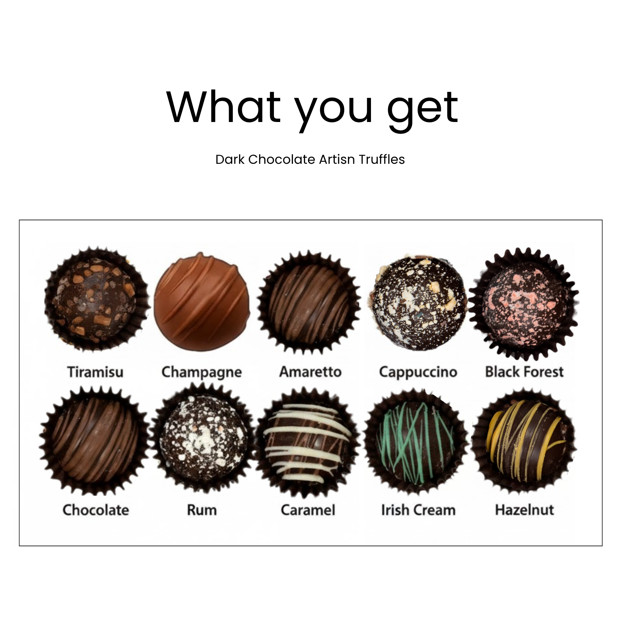 Andy Anand Gluten - Free Belgian Dark Chocolate Truffles, 16 pc, 8 oz – Champagne, Rum, Amaretto & Black Forest, Birthday & Holiday Gift