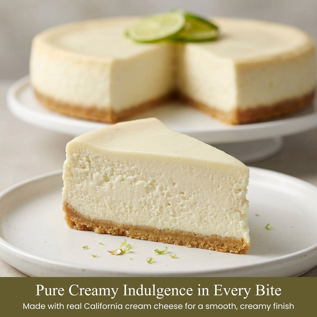 Andy Anand Sugar - Free Key Lime Cheesecake, 9 - Inch, 2 lb – No Sugar Added, Diabetic - Friendly, Real California Cream Cheese, Holiday Gift Box