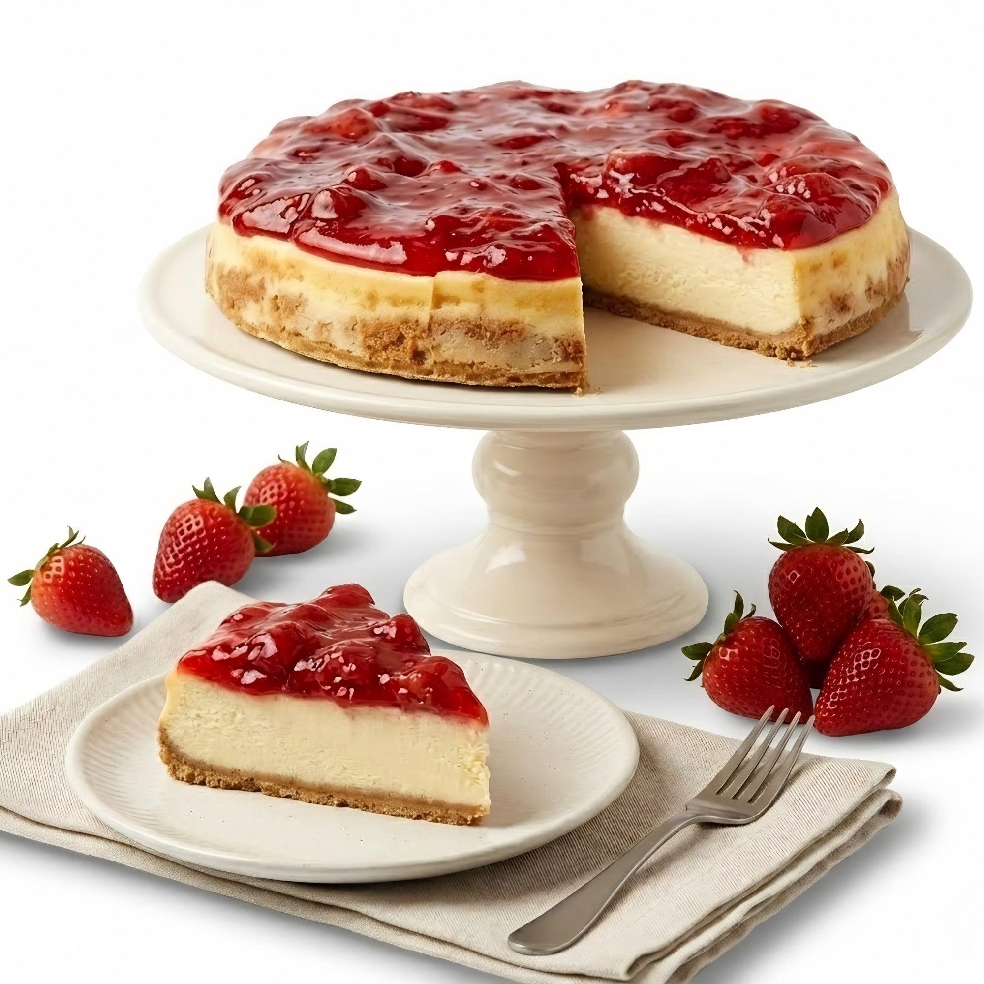 Andy Anand Sugar - Free Strawberry Cheesecake, 9 - Inch, 2.6 lb – Diabetic - Friendly, California Cream Cheese, No Preservatives, Birthday Gift