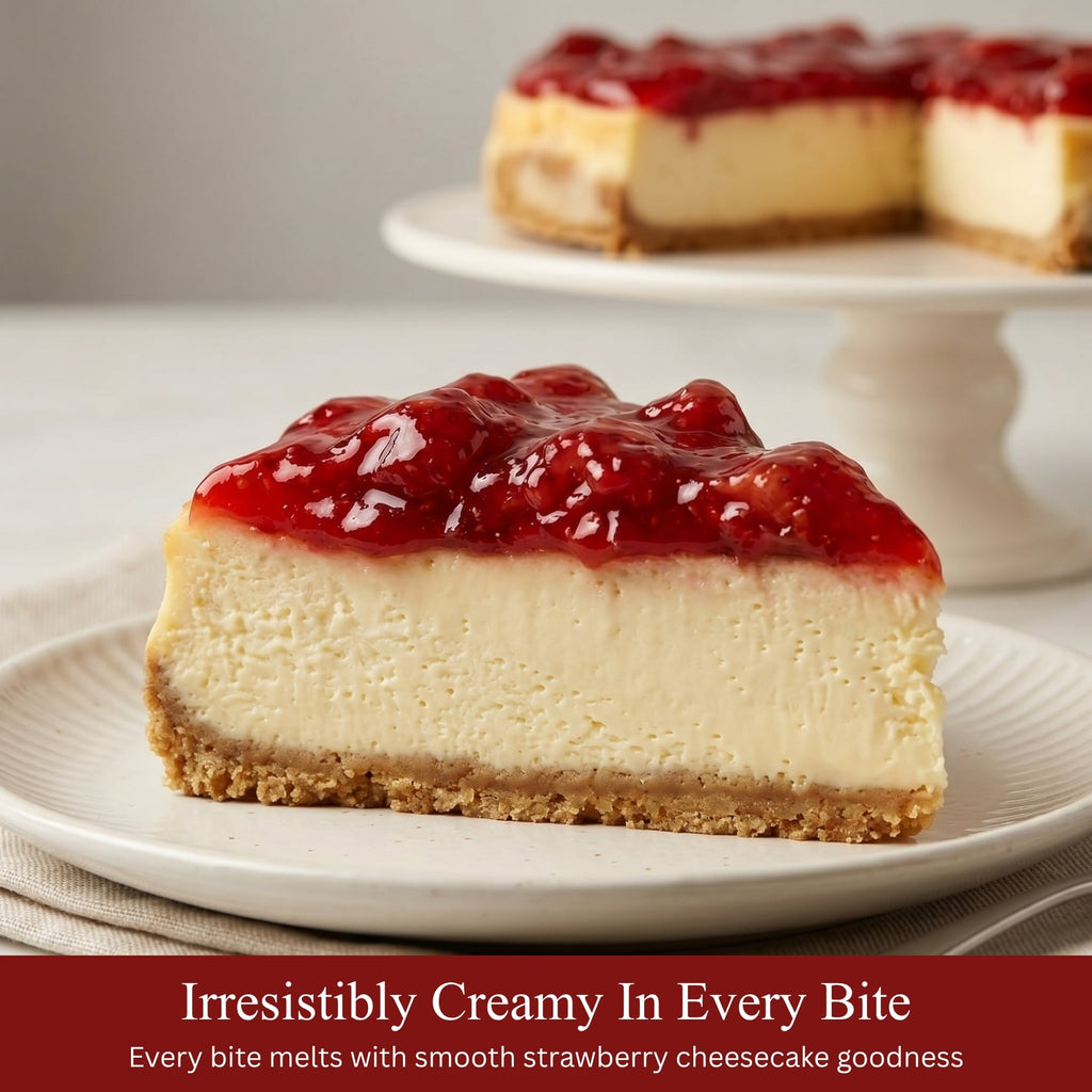 Andy Anand Sugar - Free Strawberry Cheesecake, 9 - Inch, 2.6 lb – Diabetic - Friendly, California Cream Cheese, No Preservatives, Birthday Gift