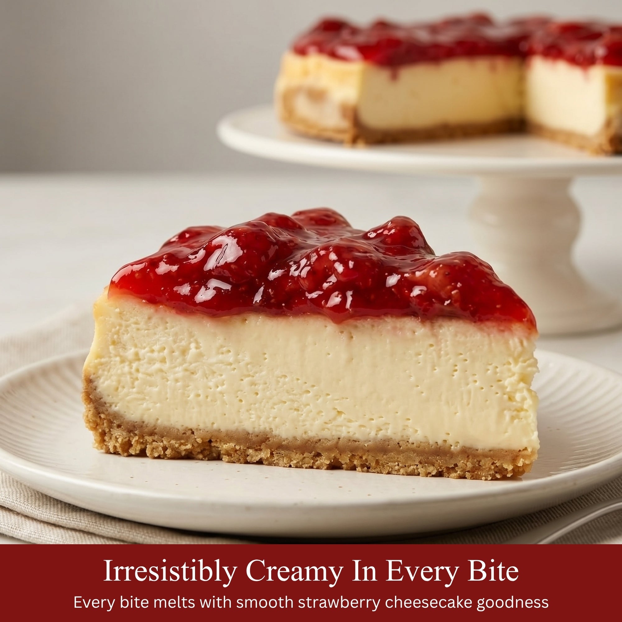 Andy Anand Sugar - Free Strawberry Cheesecake, 9 - Inch, 2.6 lb – Diabetic - Friendly, California Cream Cheese, No Preservatives, Birthday Gift