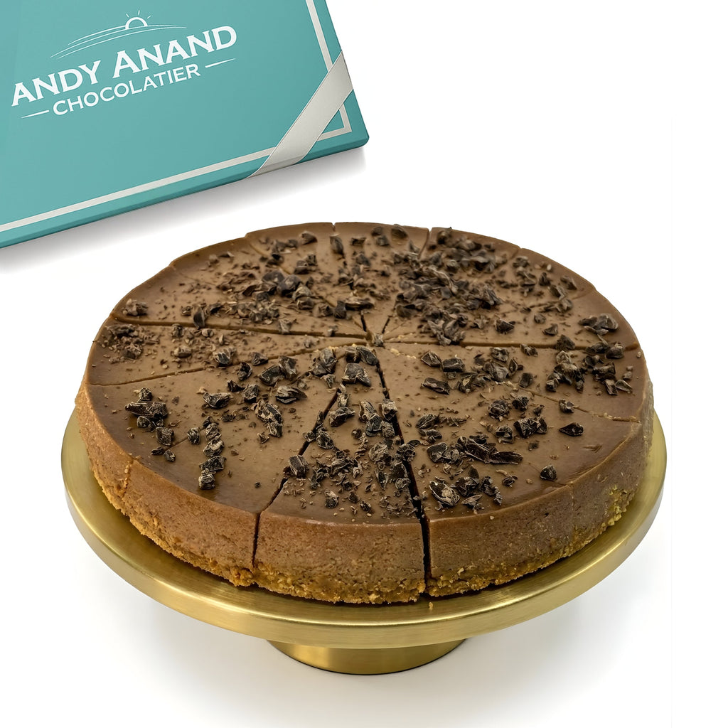 Andy Anand Sugar - Free Dark Chocolate Chip Cheesecake, 9 - Inch, 2 lb – Diabetic - Friendly, California Cream Cheese, No Preservatives Gift Box