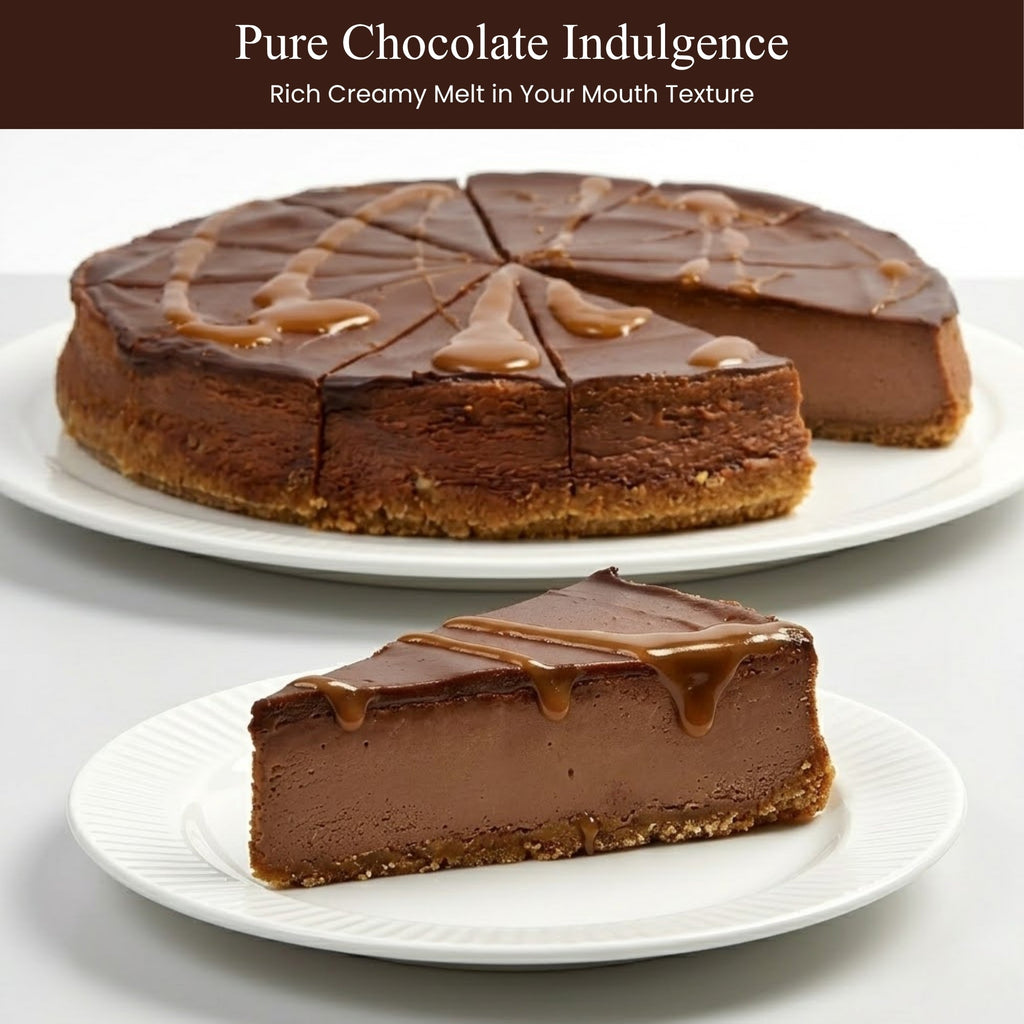 Andy Anand Chocolate Fudge Cheesecake, 9 - Inch, 2 lb – Freshly Baked, Real California Cream Cheese, No Preservatives, Birthday & Holiday Gift