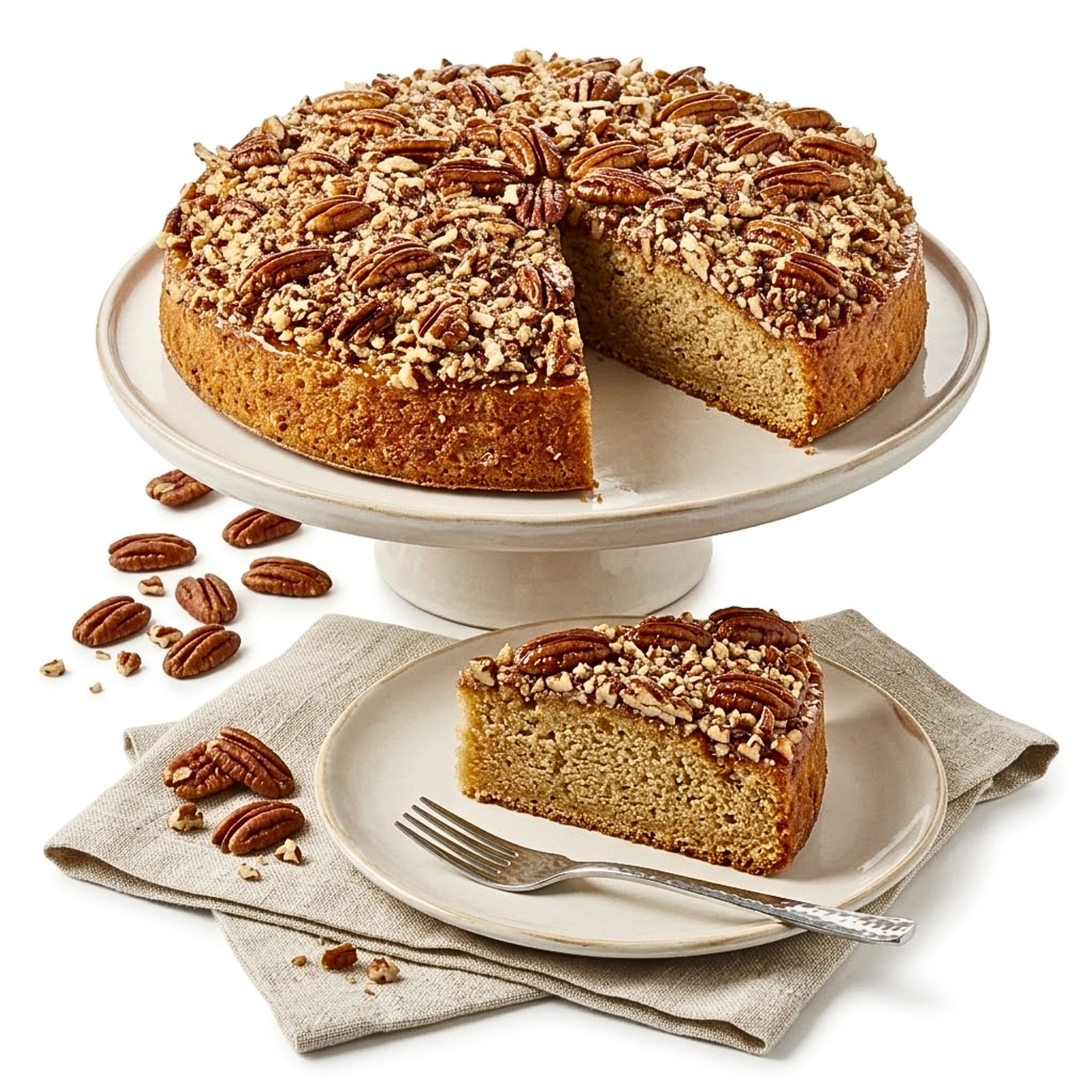 Andy Anand Caramel Pecan Cake, 9 - Inch, 2.8 lb – Hand - Baked, Toasted Pecans, Caramel Drizzle, No Preservatives, Birthday & Holiday Gift
