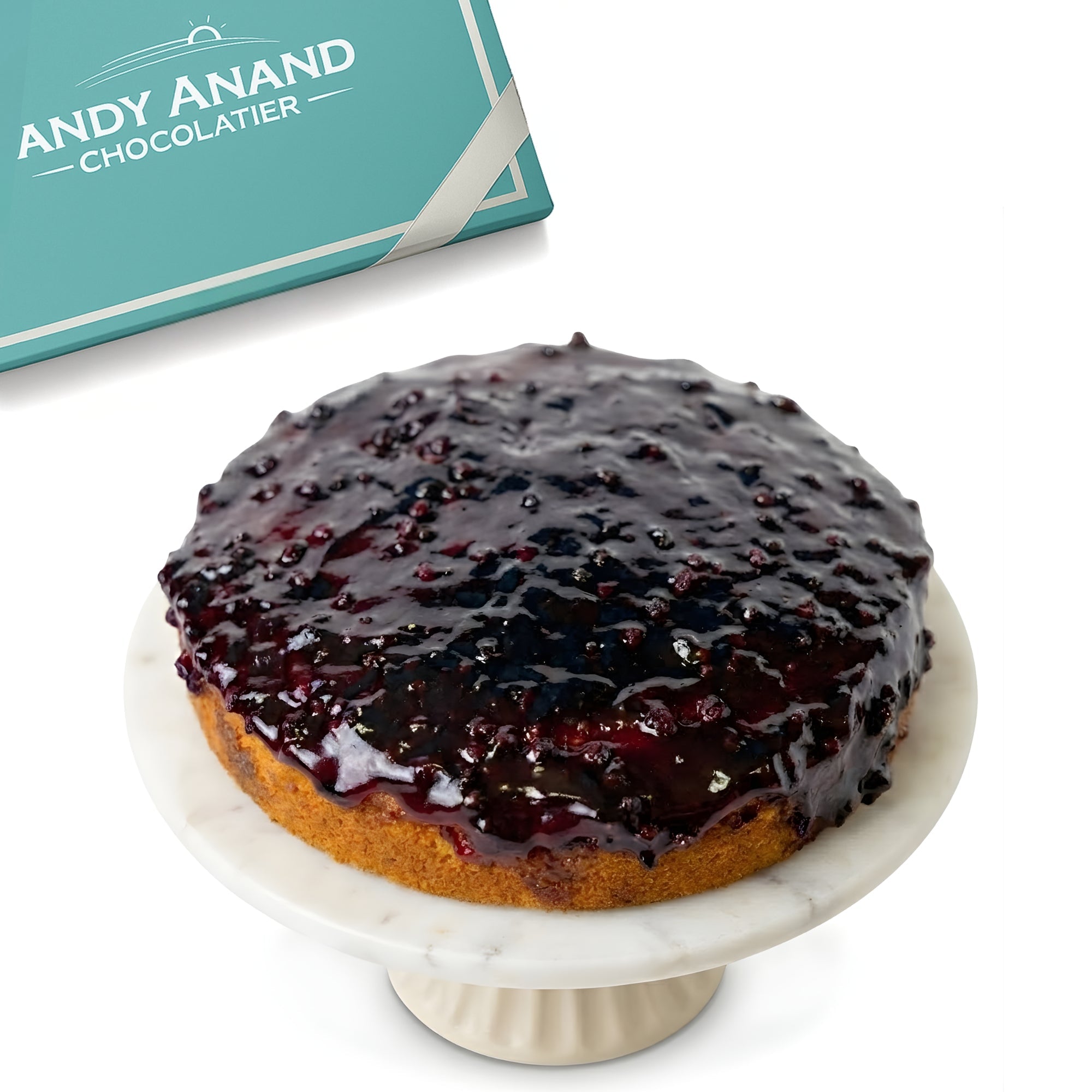 Andy Anand Sugar - Free Gluten - Free Blueberry Cake, 2.5 lb – Keto & Diabetic - Friendly, Real Blueberries, Birthday & Holiday Gift