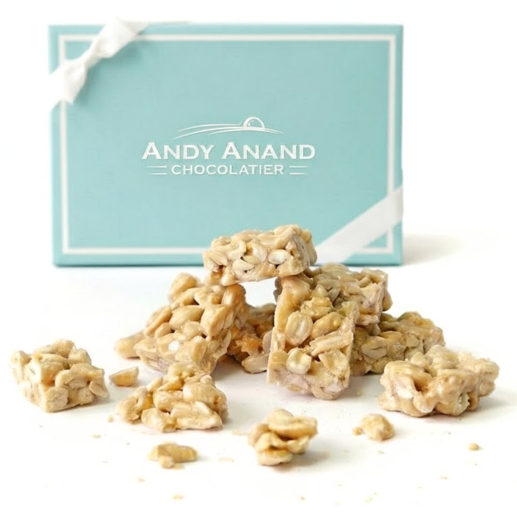 Andy Anand Sugar - Free Peanut Brittle, 1 lb – Vegan, Keto - Friendly, No Added Sugar, Old - Fashioned Handmade Snack – Birthday & Holiday Gift