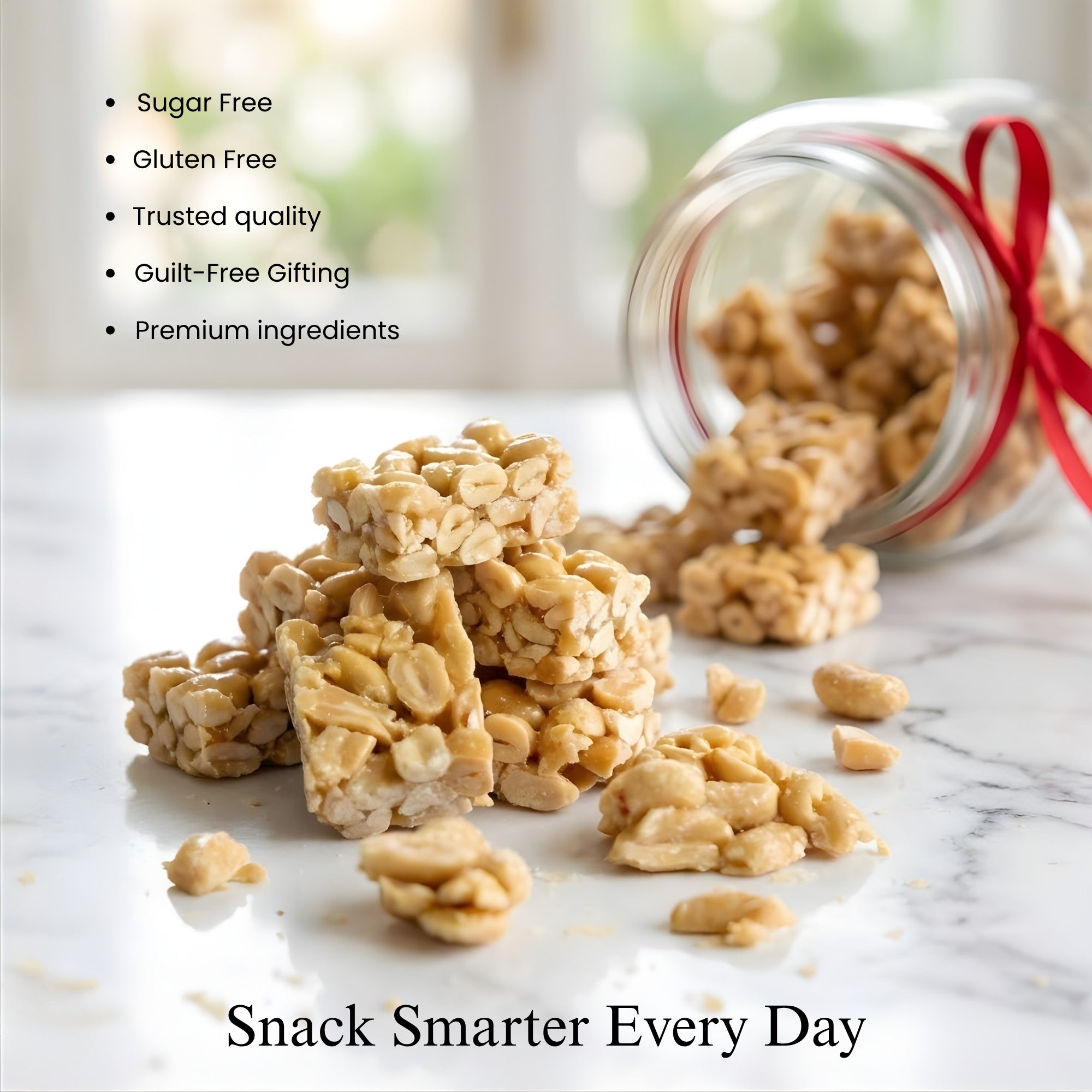 Andy Anand Sugar - Free Peanut Brittle, 7 oz – No Added Sugar, Keto - Friendly, Gluten - Free Handmade Snack, Diabetic - Friendly Birthday Gift Box