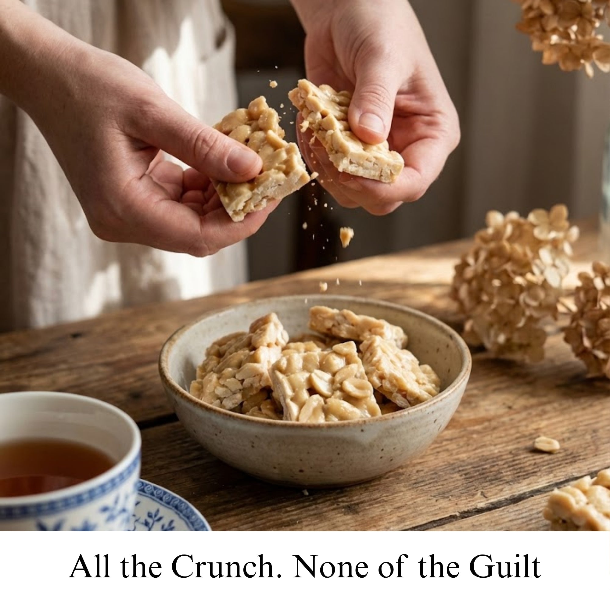 Andy Anand Sugar - Free Peanut Brittle, 1 lb – Vegan, Keto - Friendly, No Added Sugar, Old - Fashioned Handmade Snack – Birthday & Holiday Gift