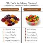 Andy Anand French Pates de Fruits Fruit Jellies, 65% Fruit, 24 pc – Imported French Candy Confection, Natural Fruit Flavors, Gourmet Birthday & Holiday Gift