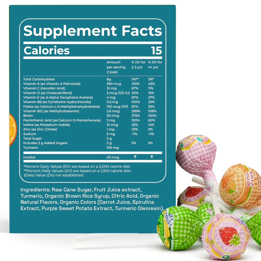 ndy Anand SugarA - Free Multivitamin Lollipops, 29 ct, 8.8 oz – Real Fruit Juice, Keto, Kids Multivitamin Support, Birthday & Holiday Gift