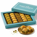 Andy Anand Sugar - Free Turkish Baklava, 26 pc, 8.8 oz – Pistachio, Walnut & Hazelnut, Flaky Phyllo, Diabetic - Friendly Birthday Gift Box