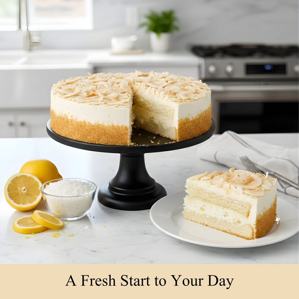 Andy Anand Lemon Coconut Cake, 9 - Inch, 2.9 lb – Vegan Gluten - Free & Dairy - Free, Fresh Meyer Lemon & Toasted Coconut, Birthday & Holiday Gift
