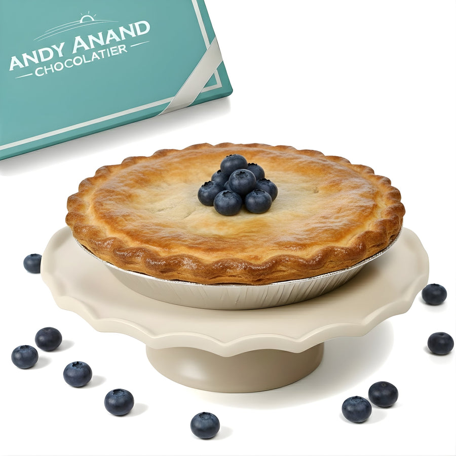 Andy Anand Sugar - Free Blueberry Pie, 2.9 lb – Keto & Diabetic - Friendly, Whole Blueberries, Flaky Crust, No Added Sugar, Birthday Gift Box