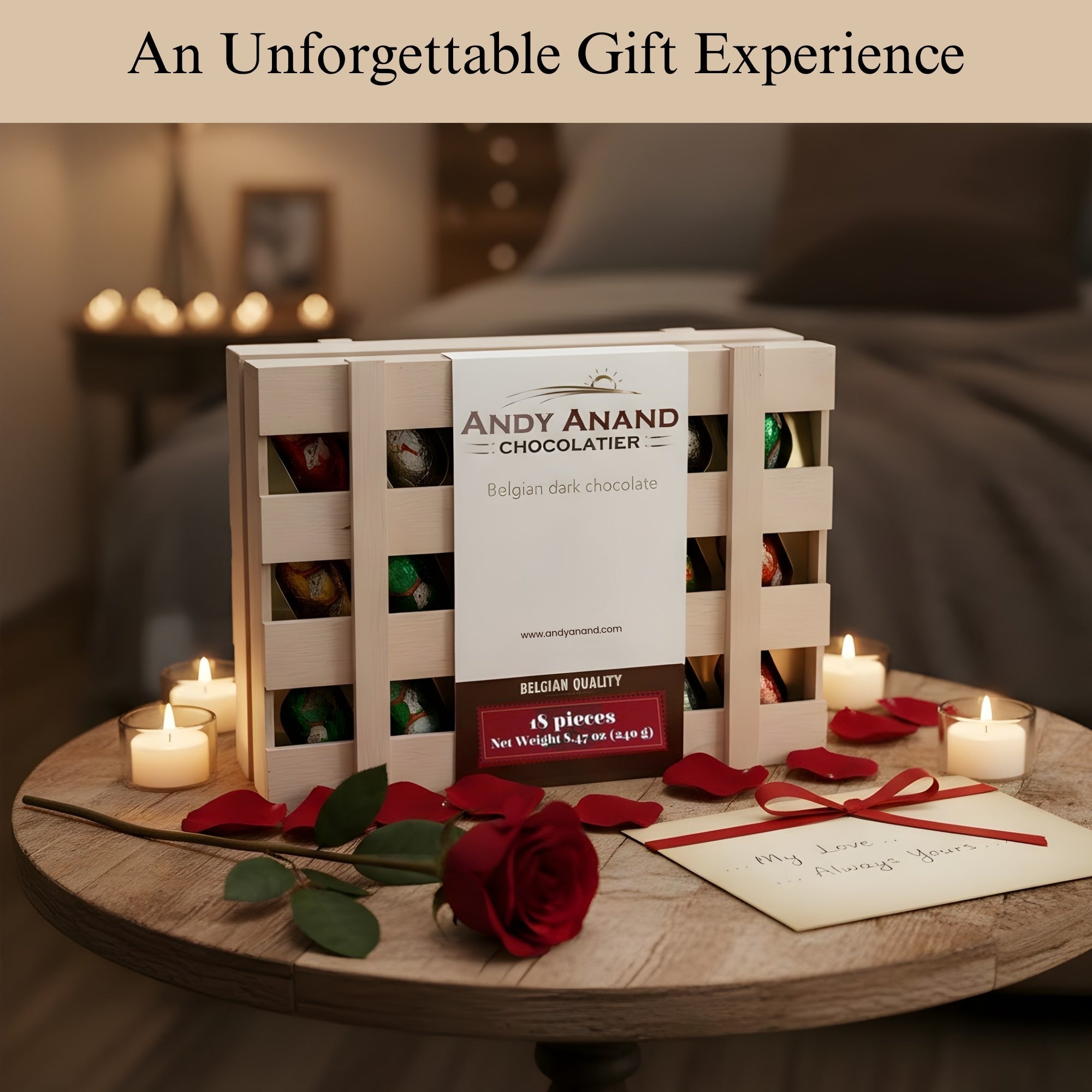 Andy Anand European Dark Chocolate Assortment, 18 pc – Premium Flavor - Inspired Selection, Rich & Intense Gourmet Chocolates, Birthday Gift