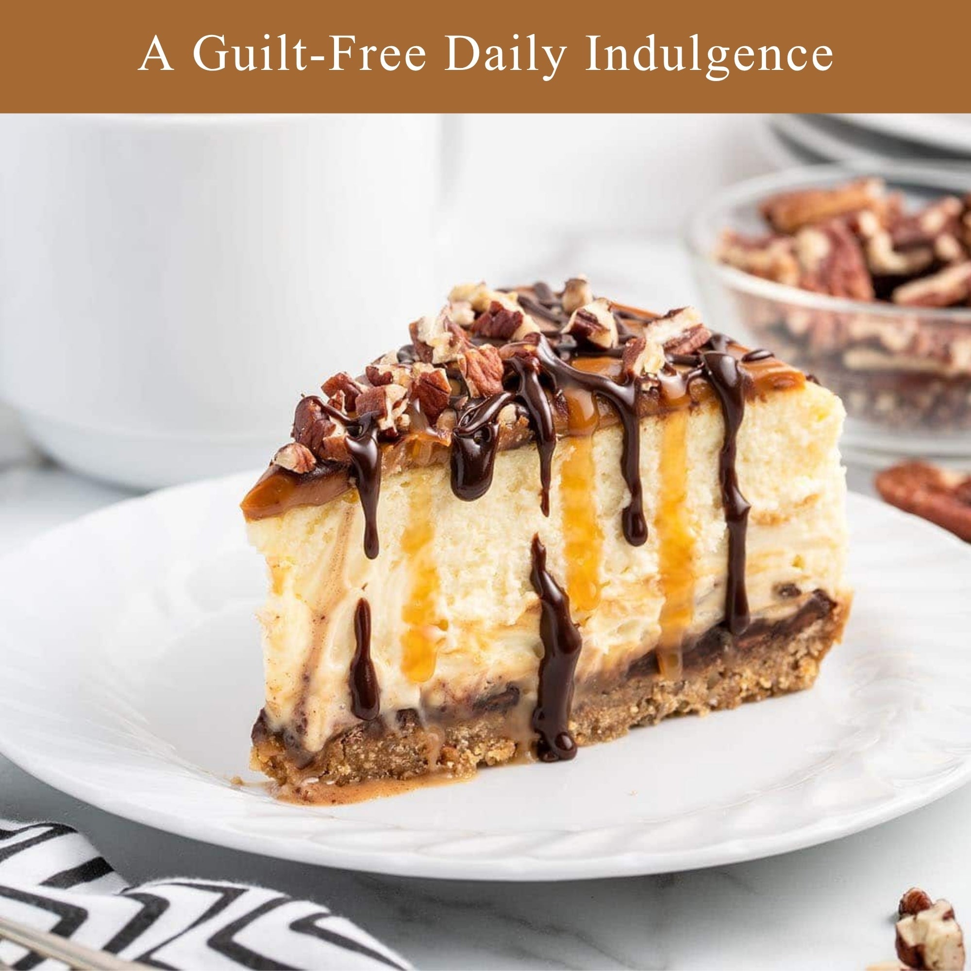 Andy Anand Sugar - Free Turtle Cheesecake, 9 - Inch, 2 lb – Caramel, Pecans & Dark Chocolate, Diabetic - Friendly, California Cream Cheese Gift