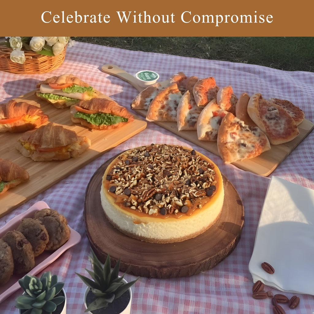 Andy Anand Turtle Cheesecake, 9 - Inch, 2 lb – Caramel, Chocolate Chips & Nuts, California Cream Cheese, No Preservatives, Birthday Gift Box