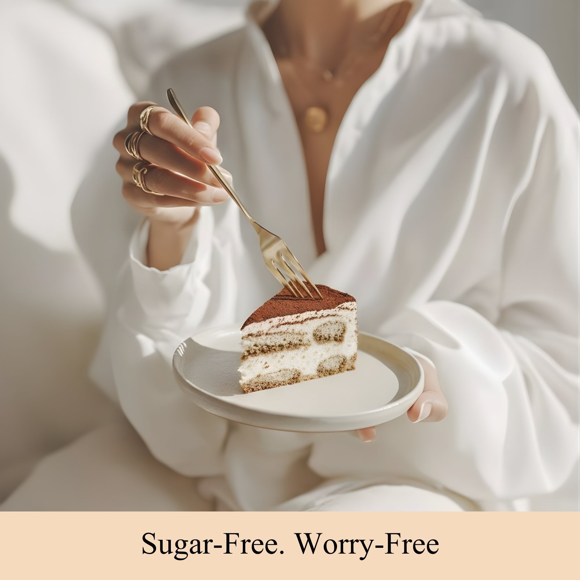 Andy Anand Sugar - Free Tiramisu Mousse Chiffon Cake, 2.2 lb – Coffee Sponge, Mascarpone Mousse, Keto & Diabetic - Friendly Birthday Gift Box