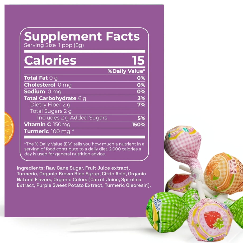 Andy Anand Sugar - Free Vitamin C Lollipops, 29 ct, 8.8 oz – Real Fruit Juice, Keto, Kids Immune Support, Birthday & Holiday Gift Box