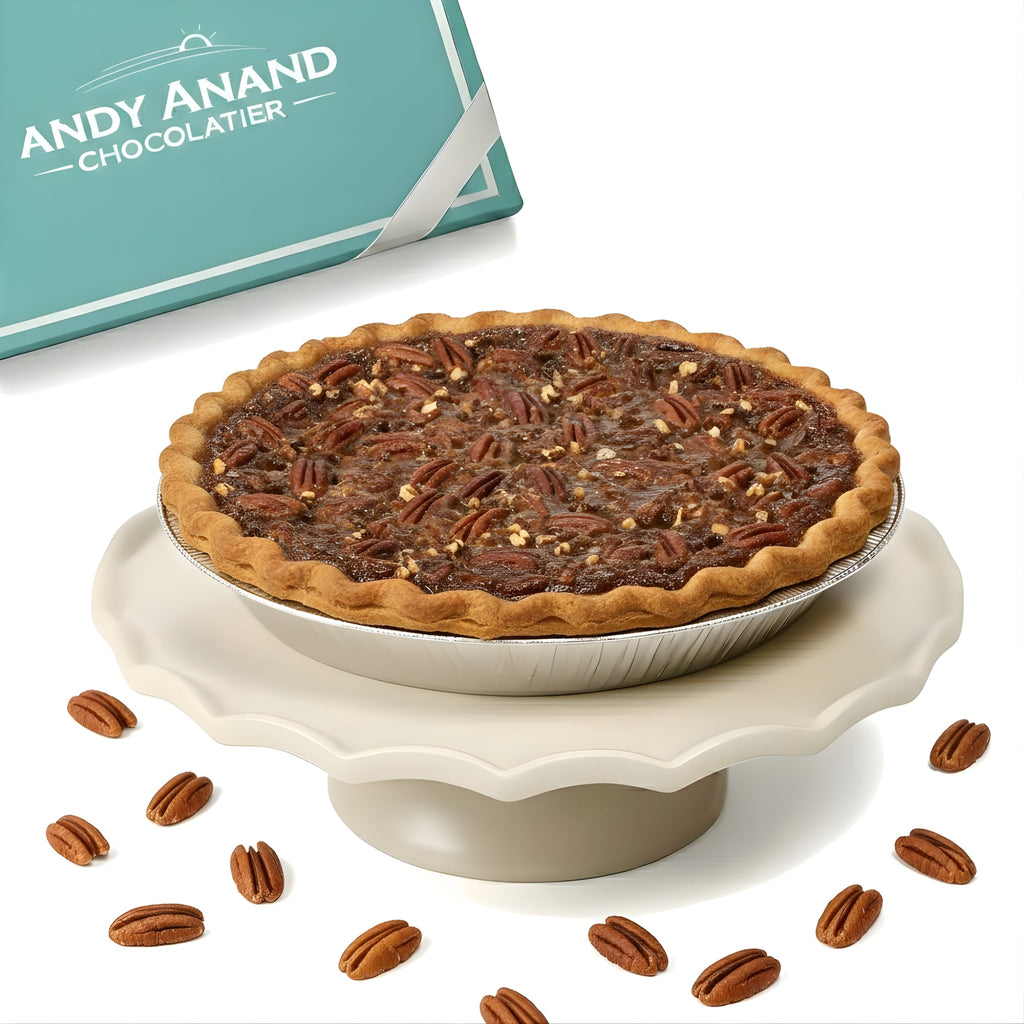 Andy Anand Sugar - Free Dark Chocolate Pecan Pie, 2 lb – Keto & Diabetic - Friendly, Real Toasted Pecans, Flaky Crust, Birthday & Holiday Gift