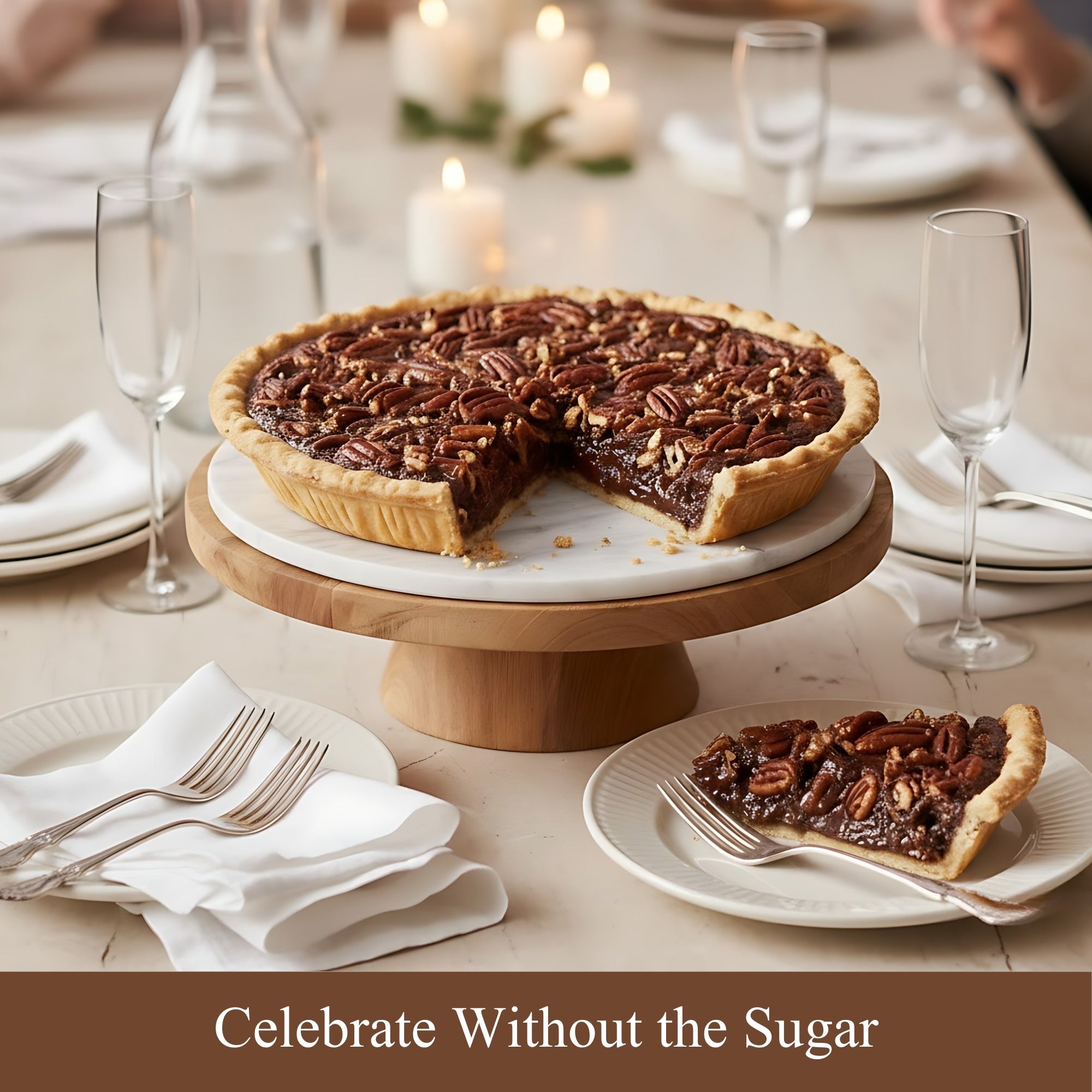 Andy Anand Sugar - Free Dark Chocolate Pecan Pie, 2 lb – Keto & Diabetic - Friendly, Real Toasted Pecans, Flaky Crust, Birthday & Holiday Gift