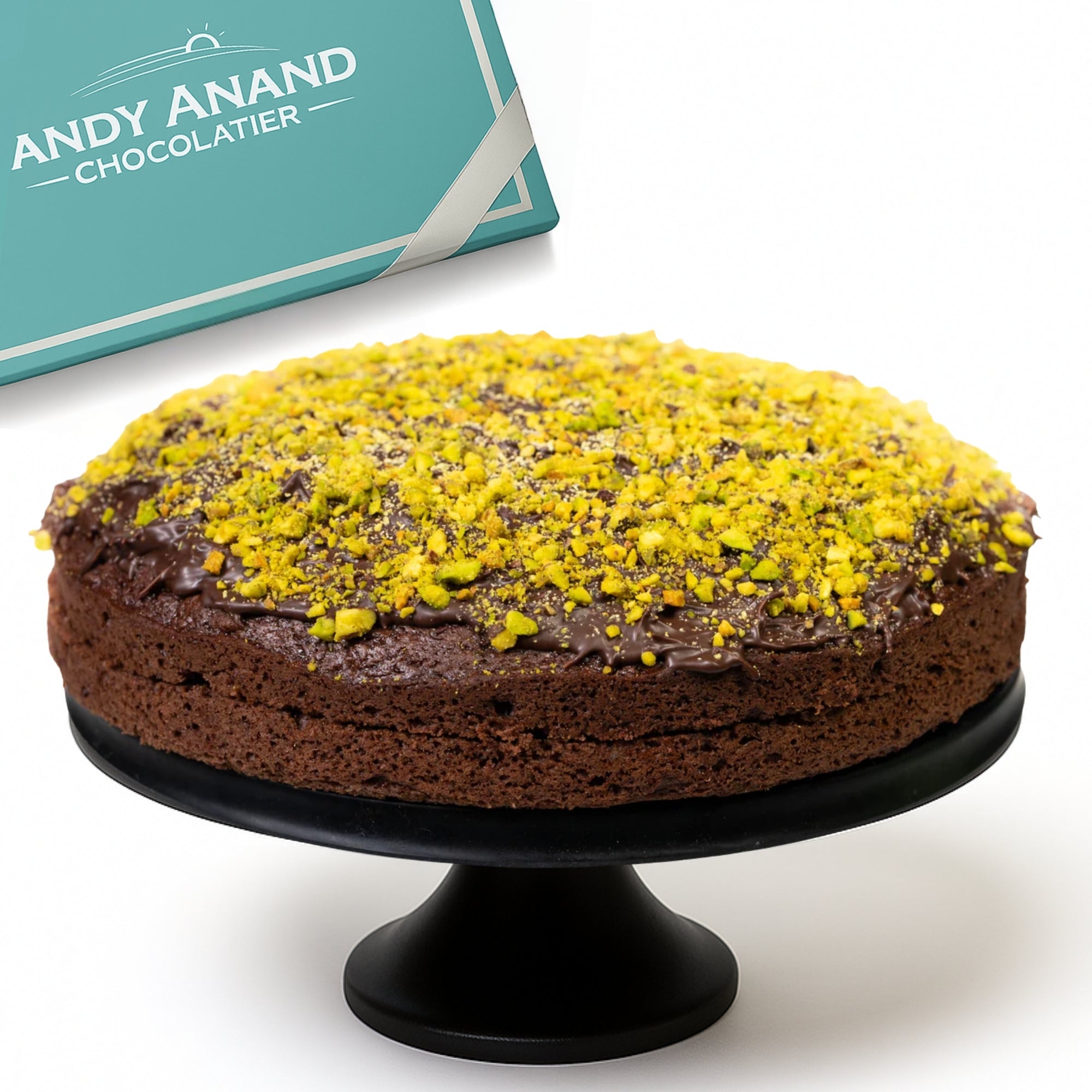 Andy Anand Sugar - Free Dubai Pistachio Chocolate Cake, 2.2 lb – Kataifi, Pistachio Cream, Keto & Diabetic - Friendly Viral Birthday Gift Box