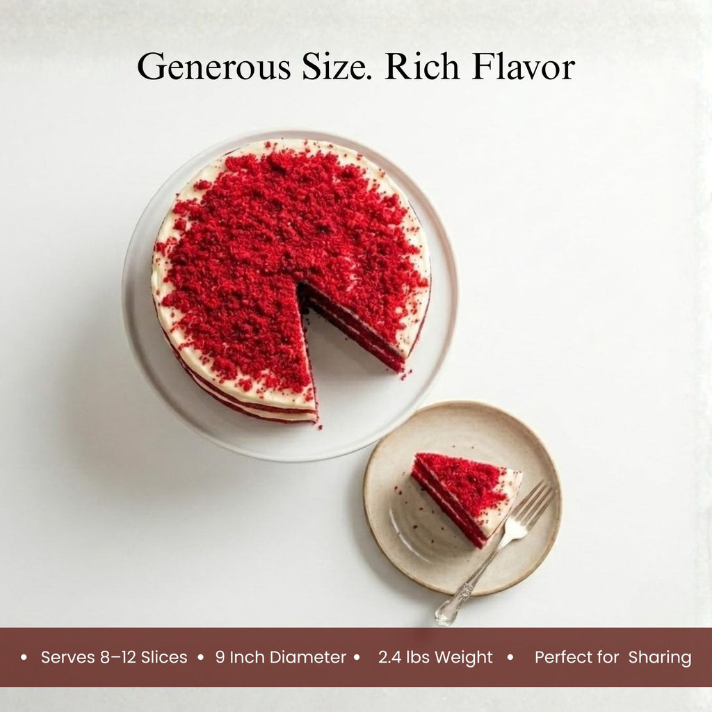 AnAndy and Sugar - Free Red Velvet Cake, 2.4 lb – Belgian Cocoa, Sugar - Free Cream Cheese Frosting, Keto & Diabetic - Friendly Birthday Gift