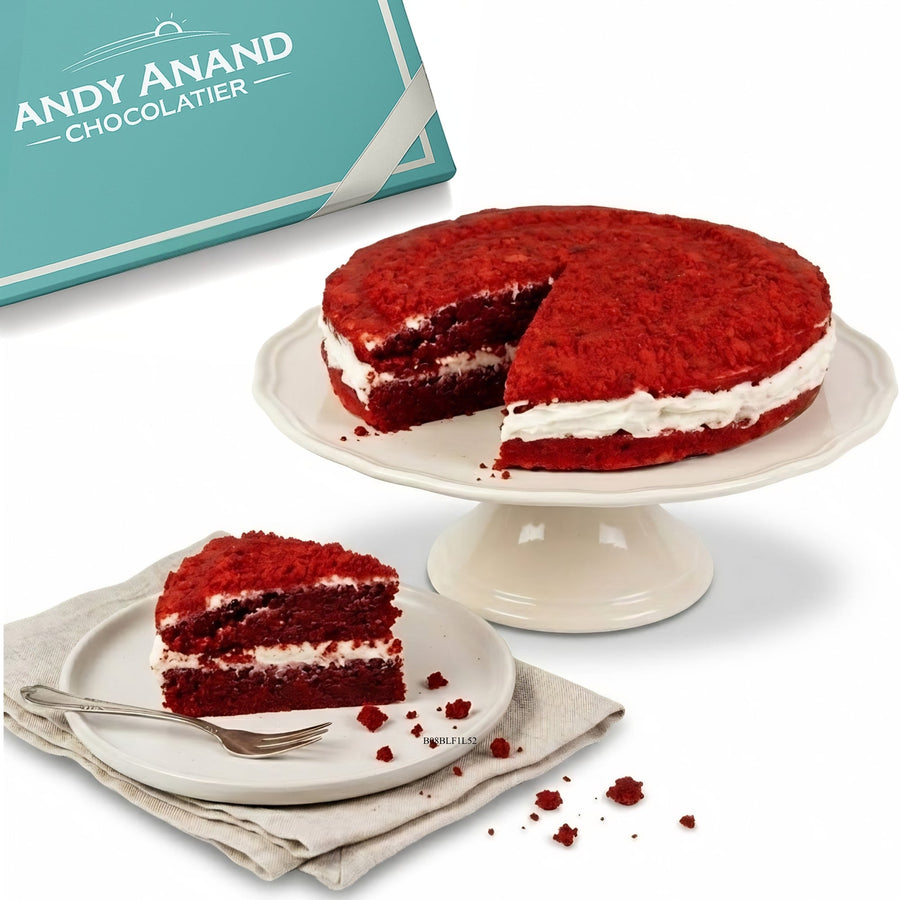 AnAndy and Sugar - Free Red Velvet Cake, 2.4 lb – Belgian Cocoa, Sugar - Free Cream Cheese Frosting, Keto & Diabetic - Friendly Birthday Gift