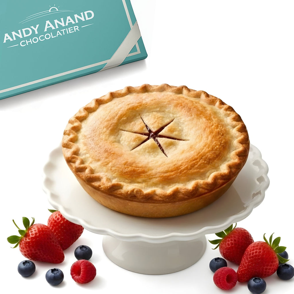 Andy Anand Sugar - Free Mixed Berry Pie, 2.6 lb – Strawberries, Blueberries & Blackberries, Keto & Diabetic - Friendly, Birthday Gift Box
