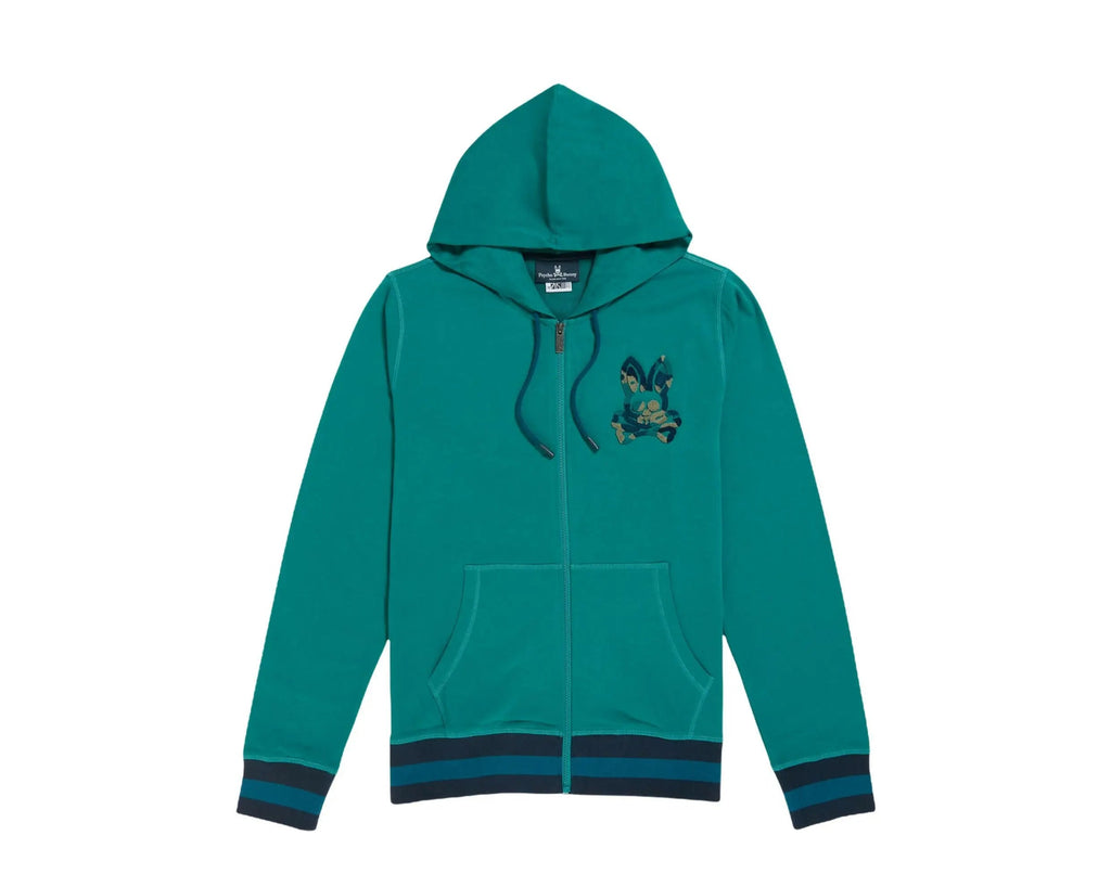Psycho Bunny Howgate Camo Zip-Up Men Hoodie Harbor Blue