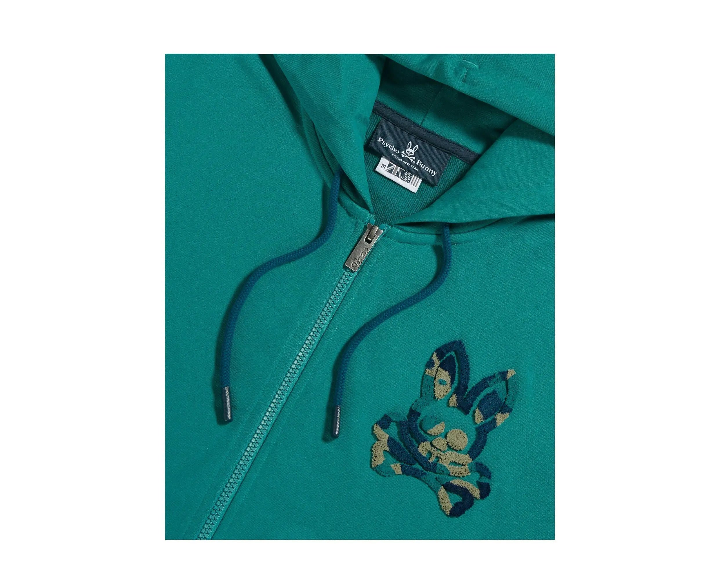 Psycho Bunny Howgate Camo Zip-Up Men Hoodie Harbor Blue