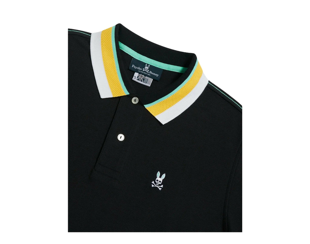 Psycho Bunny Oliver Neon Tipped Men Polo Shirt Black