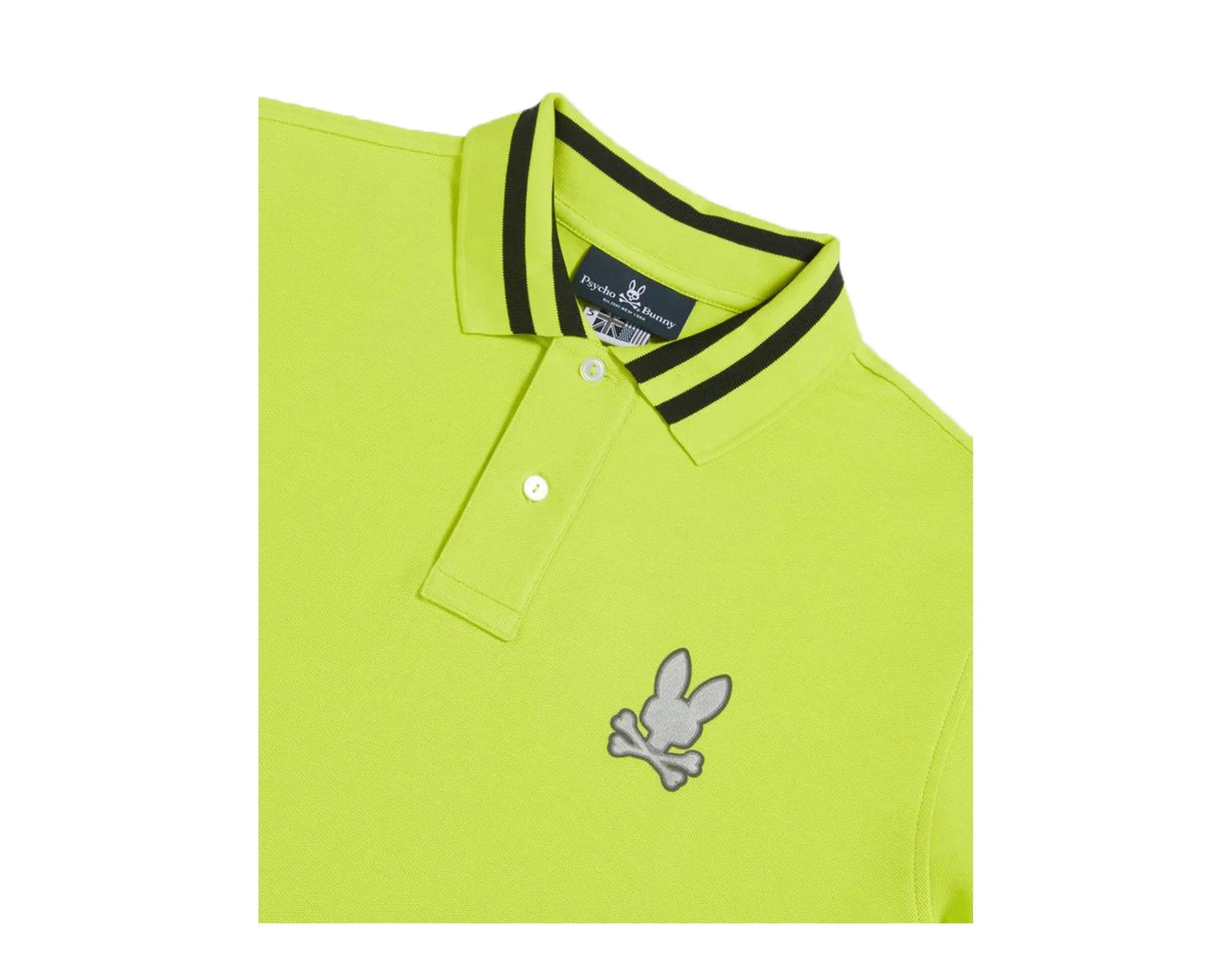 Psycho Bunny Rushup Men Polo Shirt Safety Yellow
