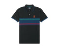 Psycho Bunny Corby Stripe Men Polo Shirt Black