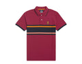 Psycho Bunny Corby Stripe Men Polo Shirt Cranberry