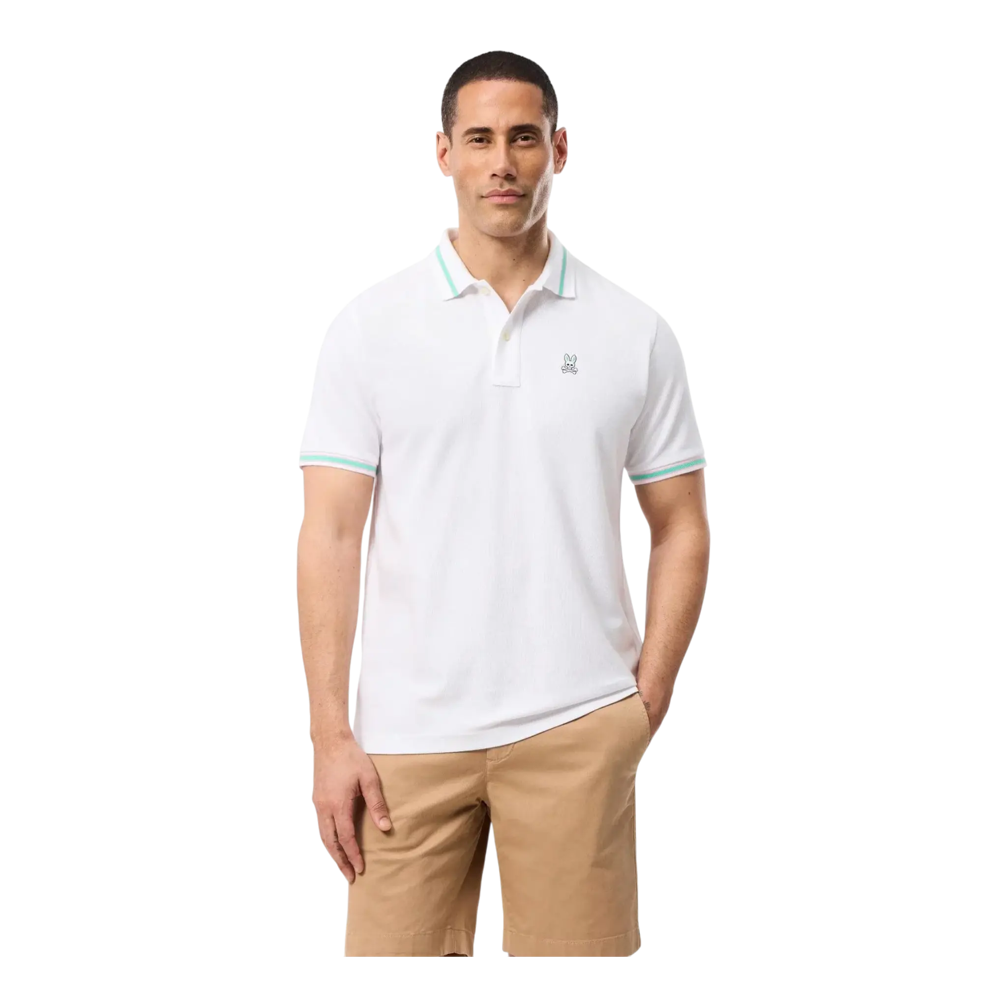 Psycho Bunny Irving Pique Polo Men’s Shirt – White
