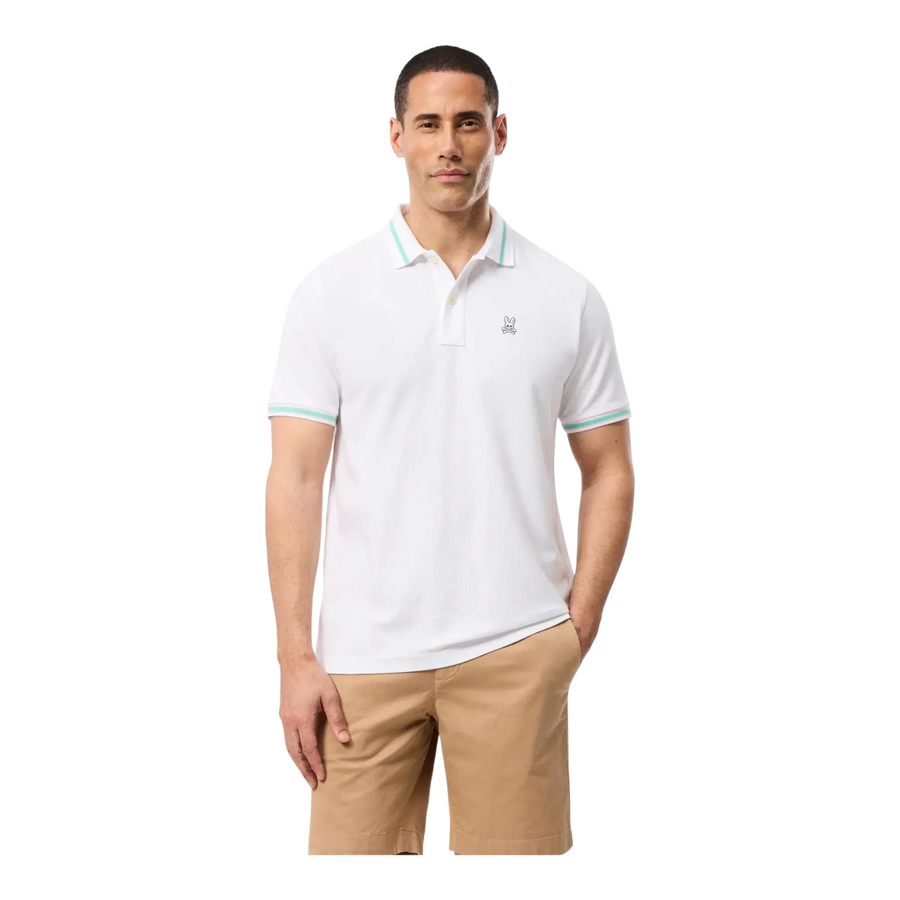 Psycho Bunny Irving Pique Polo Men’s Shirt – White