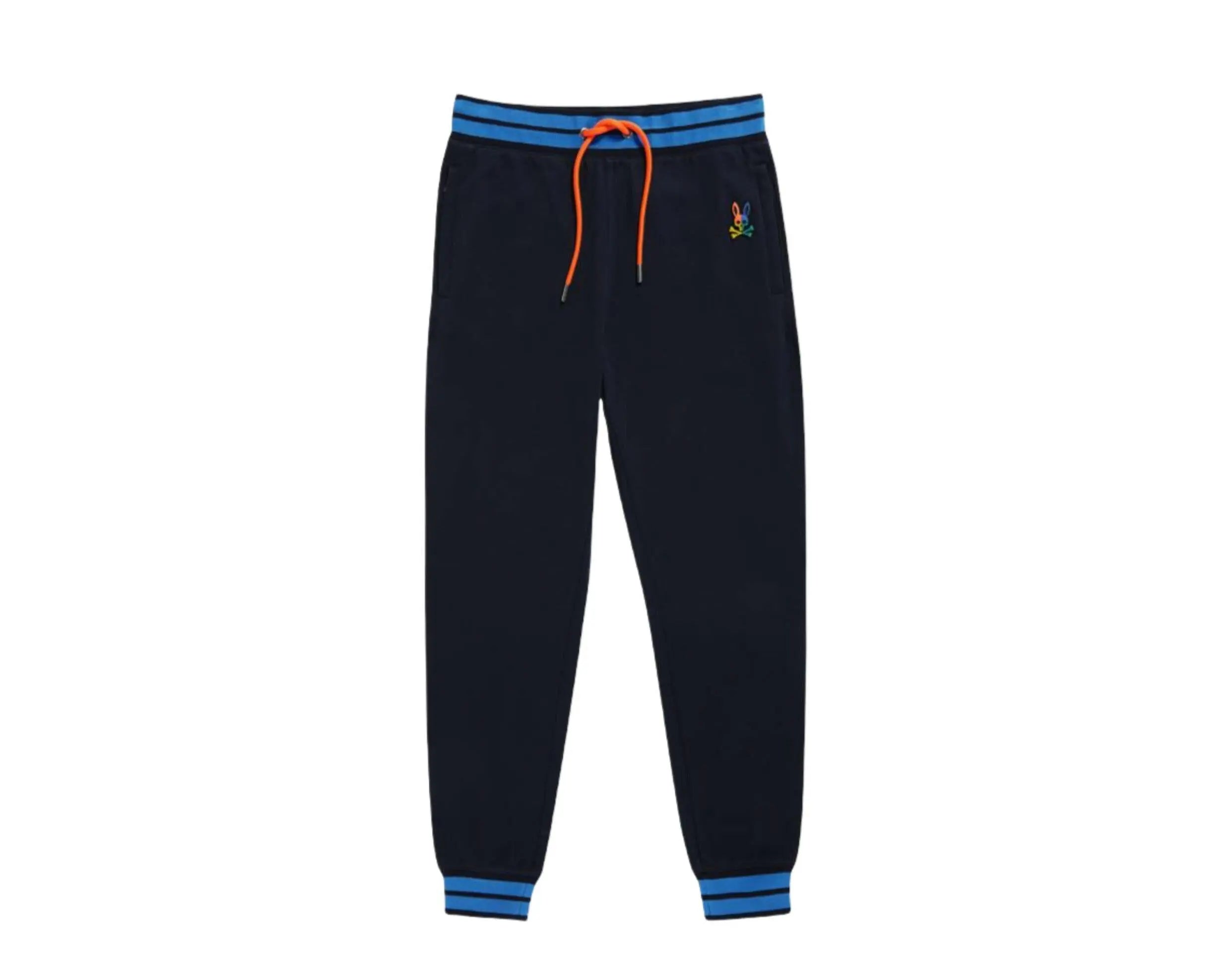 Psycho Bunny Warwick Color‑Block Logo Men Jogger Pants Navy