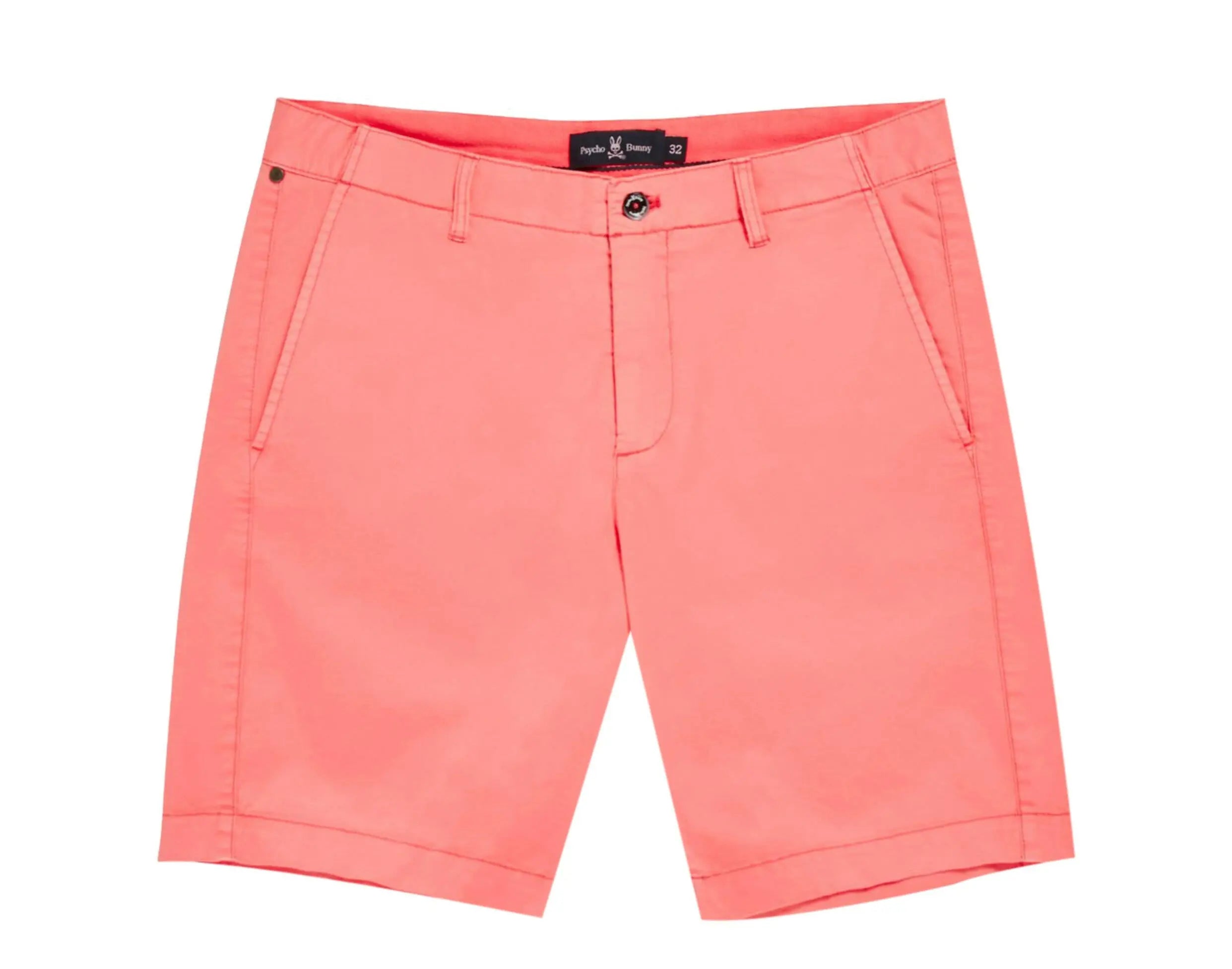 Psycho Bunny Diego Men Chino Shorts Neon Coral