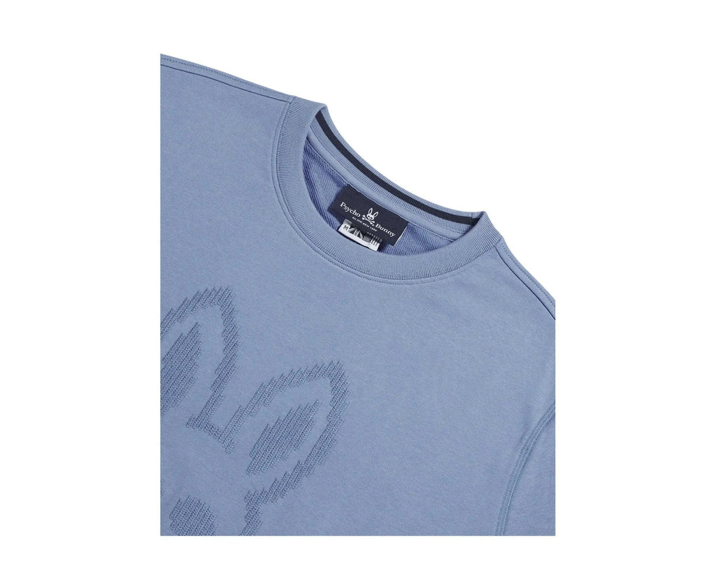 Psycho Bunny Siddick Logo Men Sweatshirt Big Country Blue