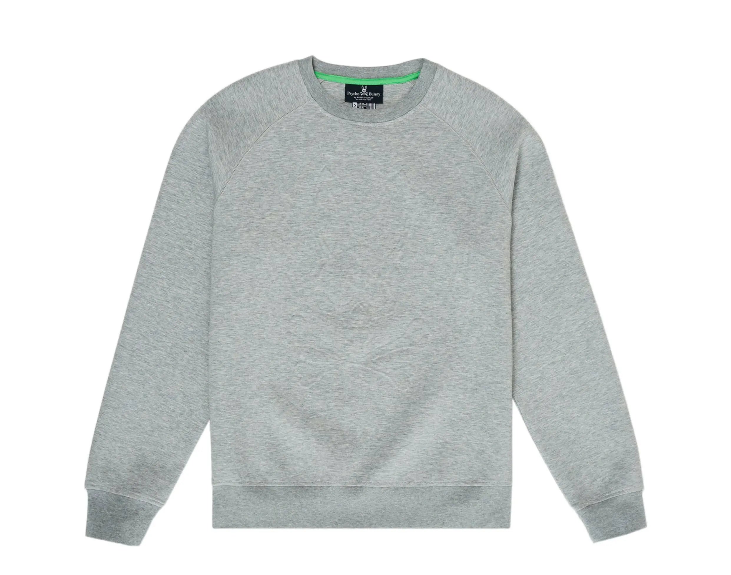 Psycho Bunny Folgate Embossed Logo Men Sweatshirt Heather Grey