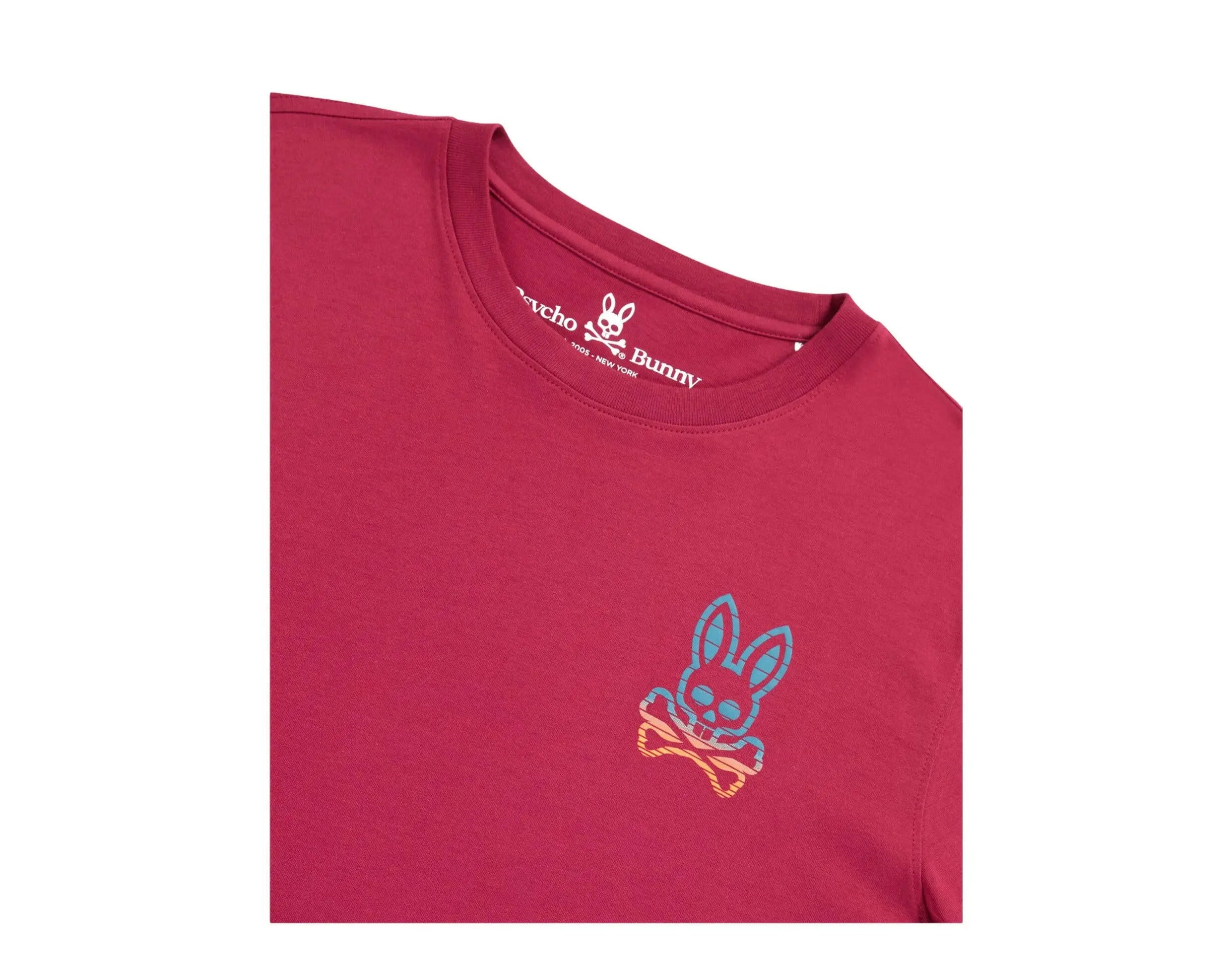 Psycho Bunny Egremont Men Long Sleeve Tee Shirt Cranberry