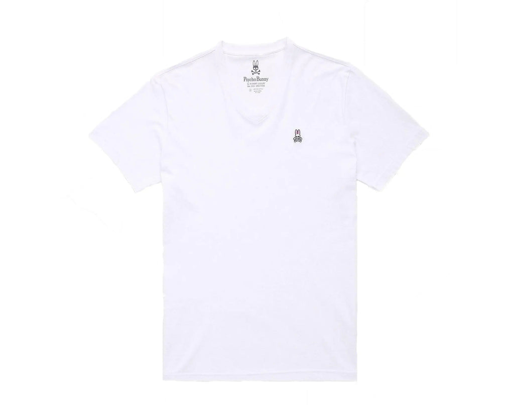 Psycho Bunny Classic V-Neck Men T-Shirt White