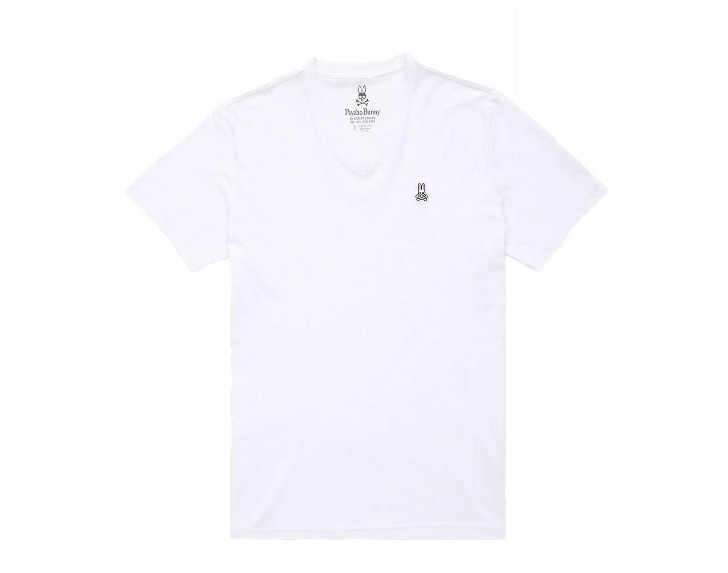 Psycho Bunny Classic V-Neck Men T-Shirt White