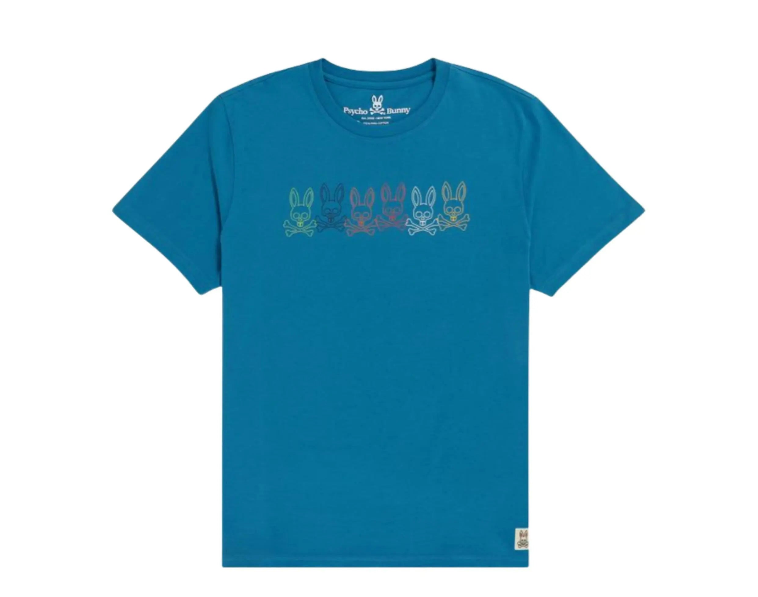Psycho Bunny Barbon Graphic Men T‑Shirt Atlantic Blue