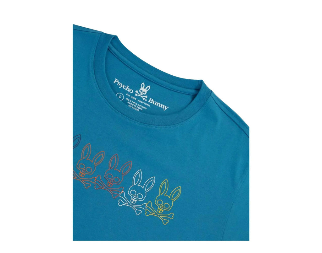 Psycho Bunny Barbon Graphic Men T‑Shirt Atlantic Blue