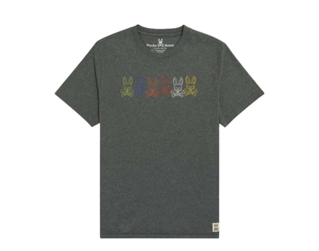Psycho Bunny Barbon Graphic Men T‑Shirt Heather Storm