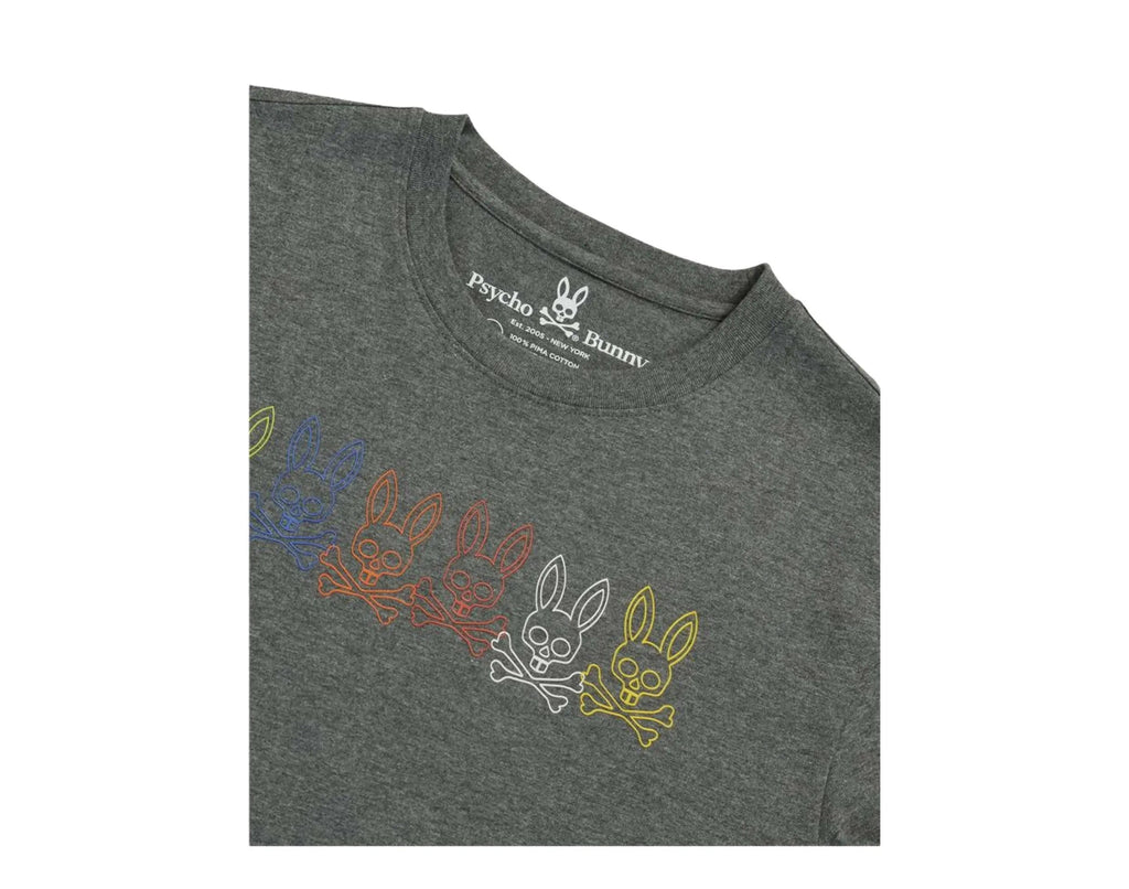 Psycho Bunny Barbon Graphic Men T‑Shirt Heather Storm