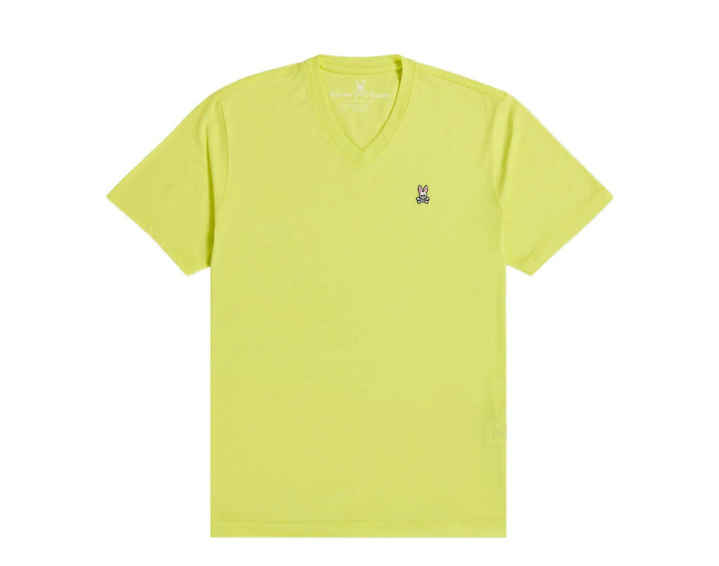 Psycho Bunny Norbury Tipped Crew Neck Men T‑Shirt Lemon Tonic