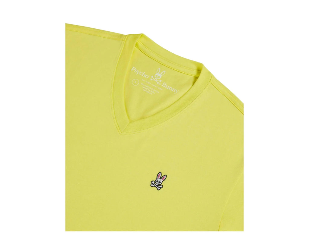 Psycho Bunny Norbury Tipped Crew Neck Men T‑Shirt Lemon Tonic